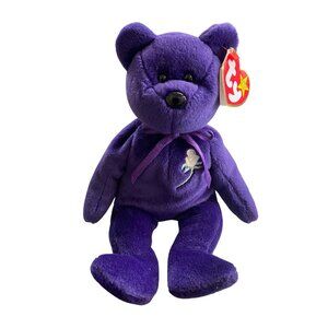 Ty Beanie Babies Princess Diana Purple Bear 1997 Polyester Fiber Plush Toy